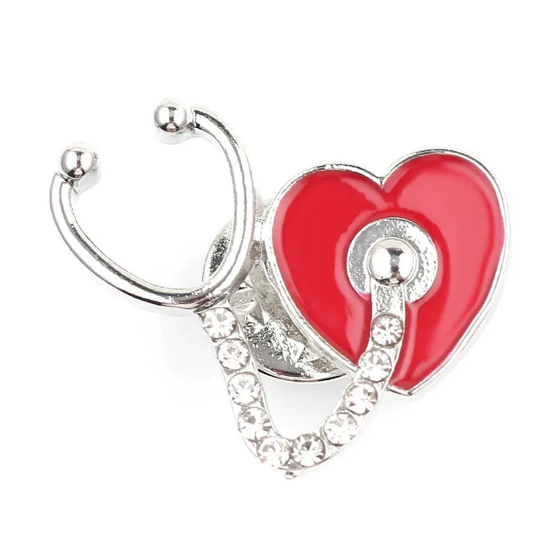 Doctor Nurse Stethoscope Shape Medical Medicine Brooch Pins