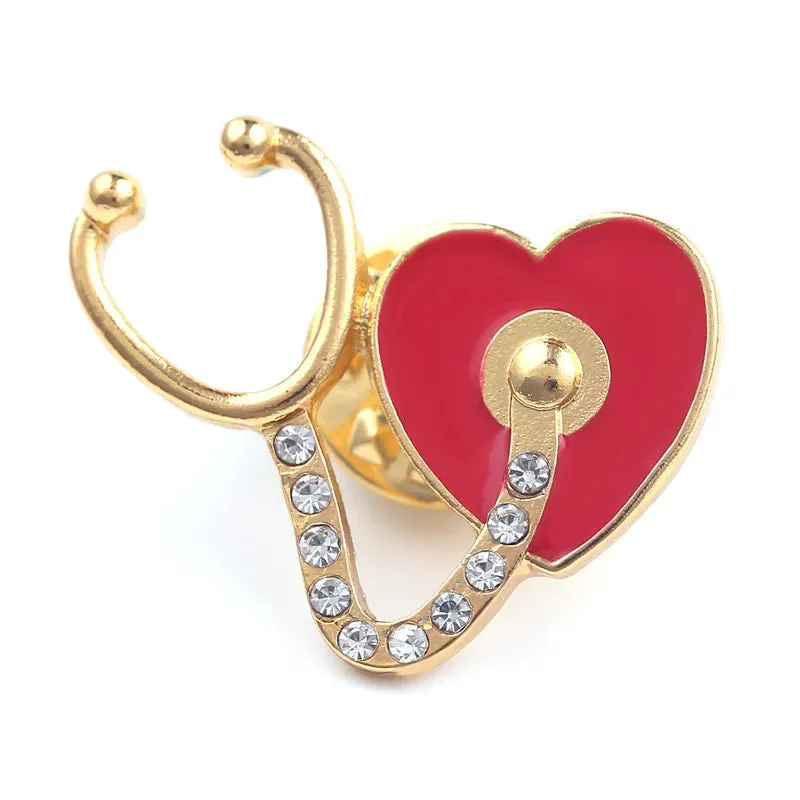Doctor Nurse Stethoscope Shape Medical Medicine Brooch Pins