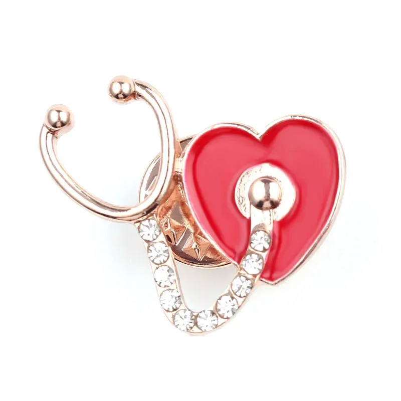 Doctor Nurse Stethoscope Shape Medical Medicine Brooch Pins