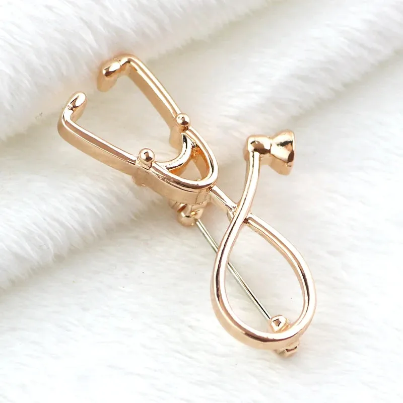 Doctor Nurse Stethoscope Shape Medical Medicine Brooch Pins