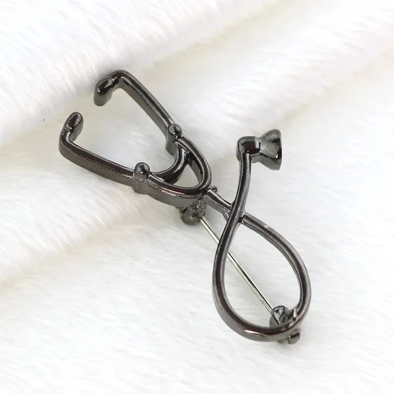 Doctor Nurse Stethoscope Shape Medical Medicine Brooch Pins