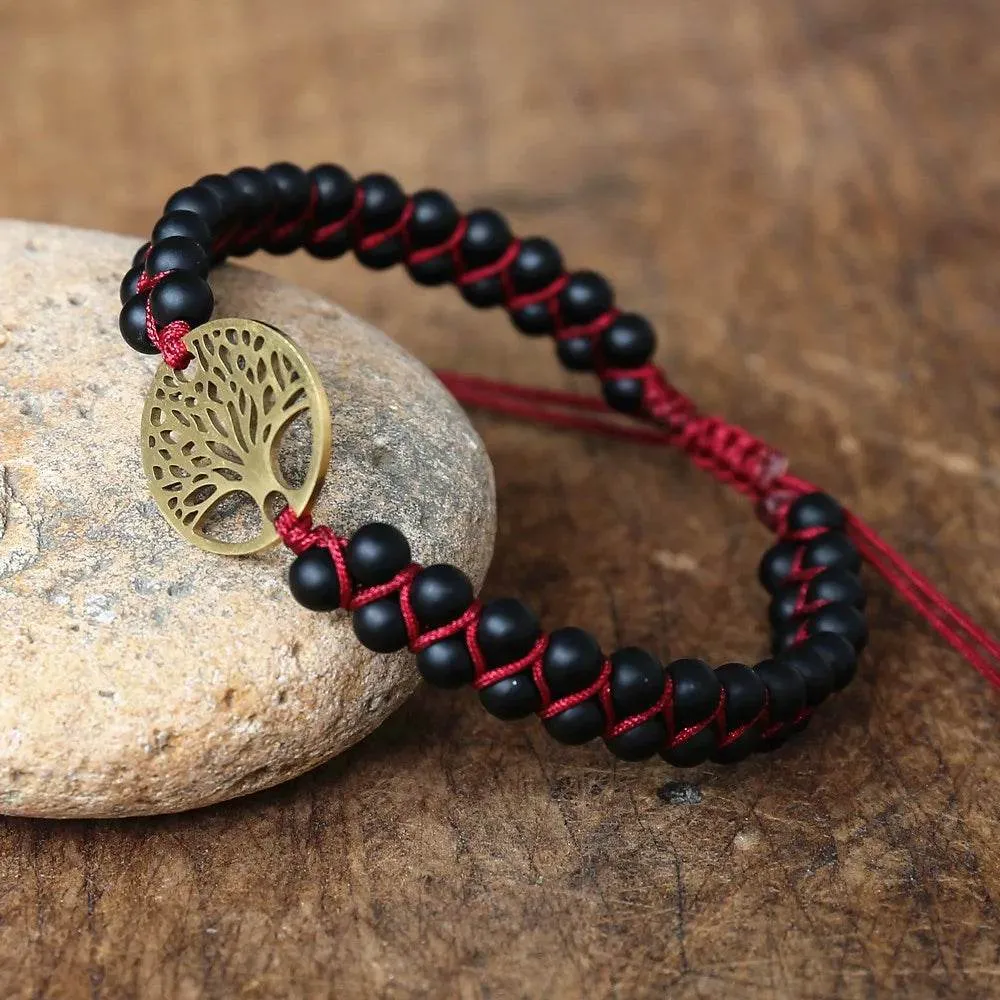 Double Layer Natural Stone African Jasper Bracelets woven Bohemia Zinc