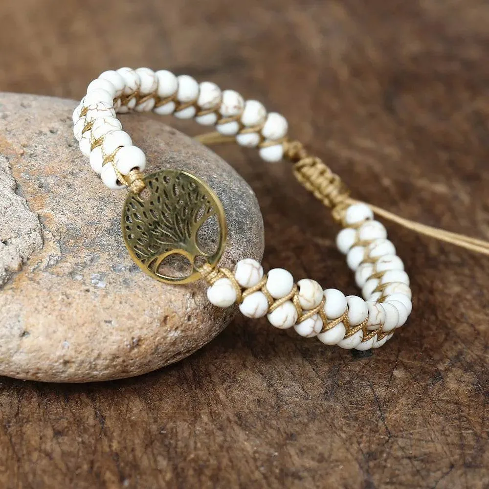 Double Layer Natural Stone African Jasper Bracelets woven Bohemia Zinc