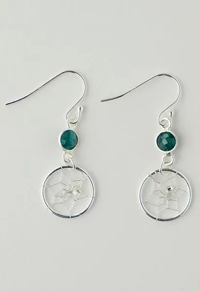 Earrings Emerald May Sterling Silver
