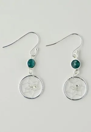 Earrings Emerald May Sterling Silver