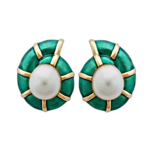 Earrings-Pearl (Enamel)