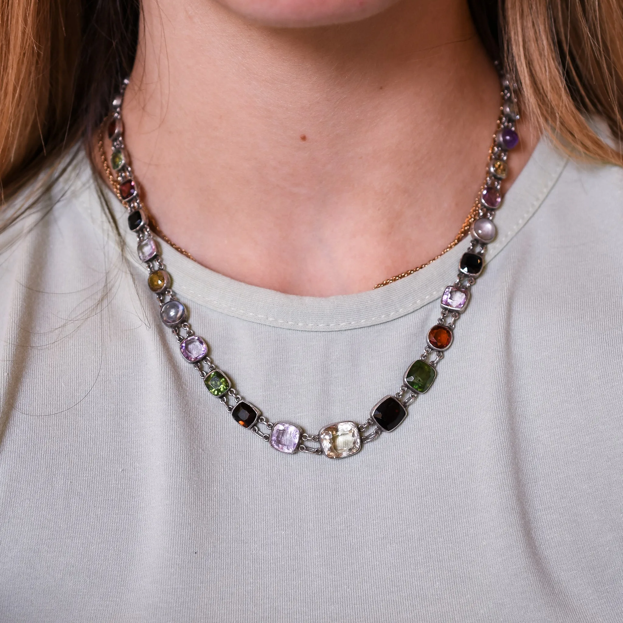Edwardian Multi-Gem Necklace