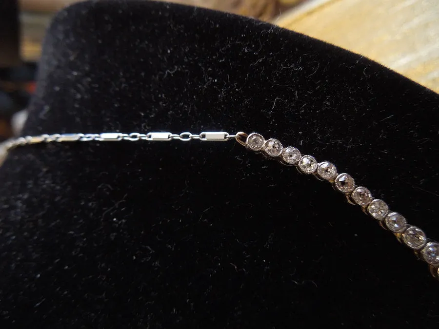 Edwardian Platinum and Yellow Gold Diamond Necklace