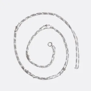 Edwardian 'Spheres & Cubes' Silver Guard Chain