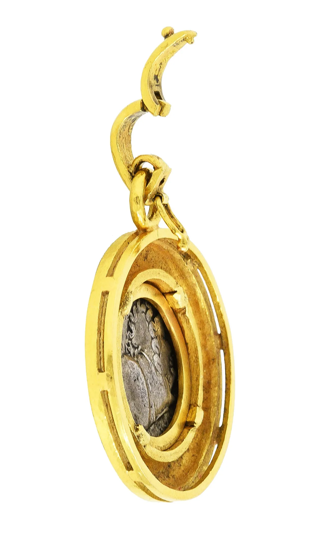 Elizabeth Locke Vintage Coin 19 Karat Gold Enhancer Pendant Medallion