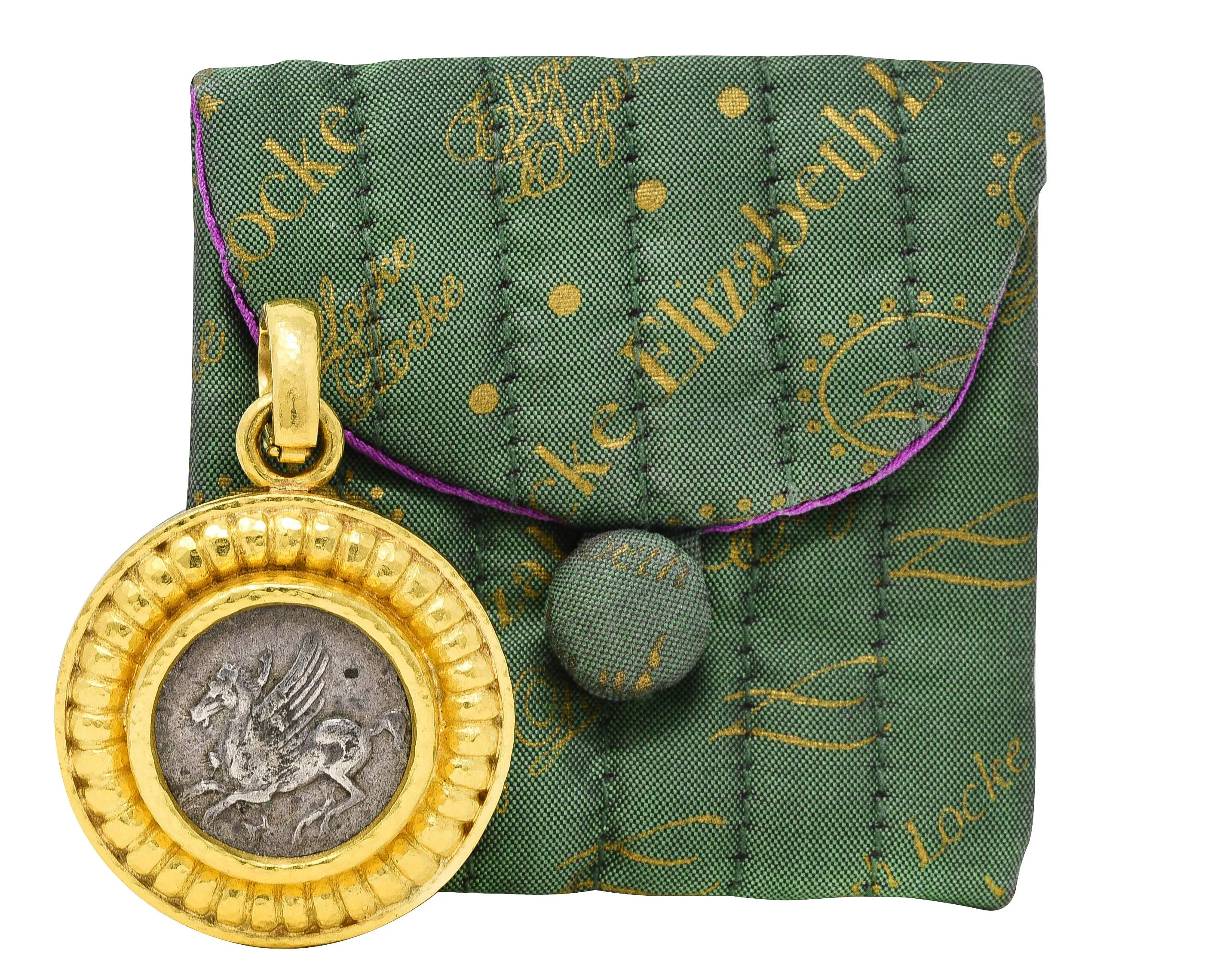 Elizabeth Locke Vintage Coin 19 Karat Gold Enhancer Pendant Medallion