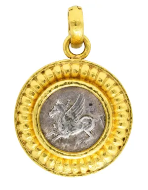 Elizabeth Locke Vintage Coin 19 Karat Gold Enhancer Pendant Medallion