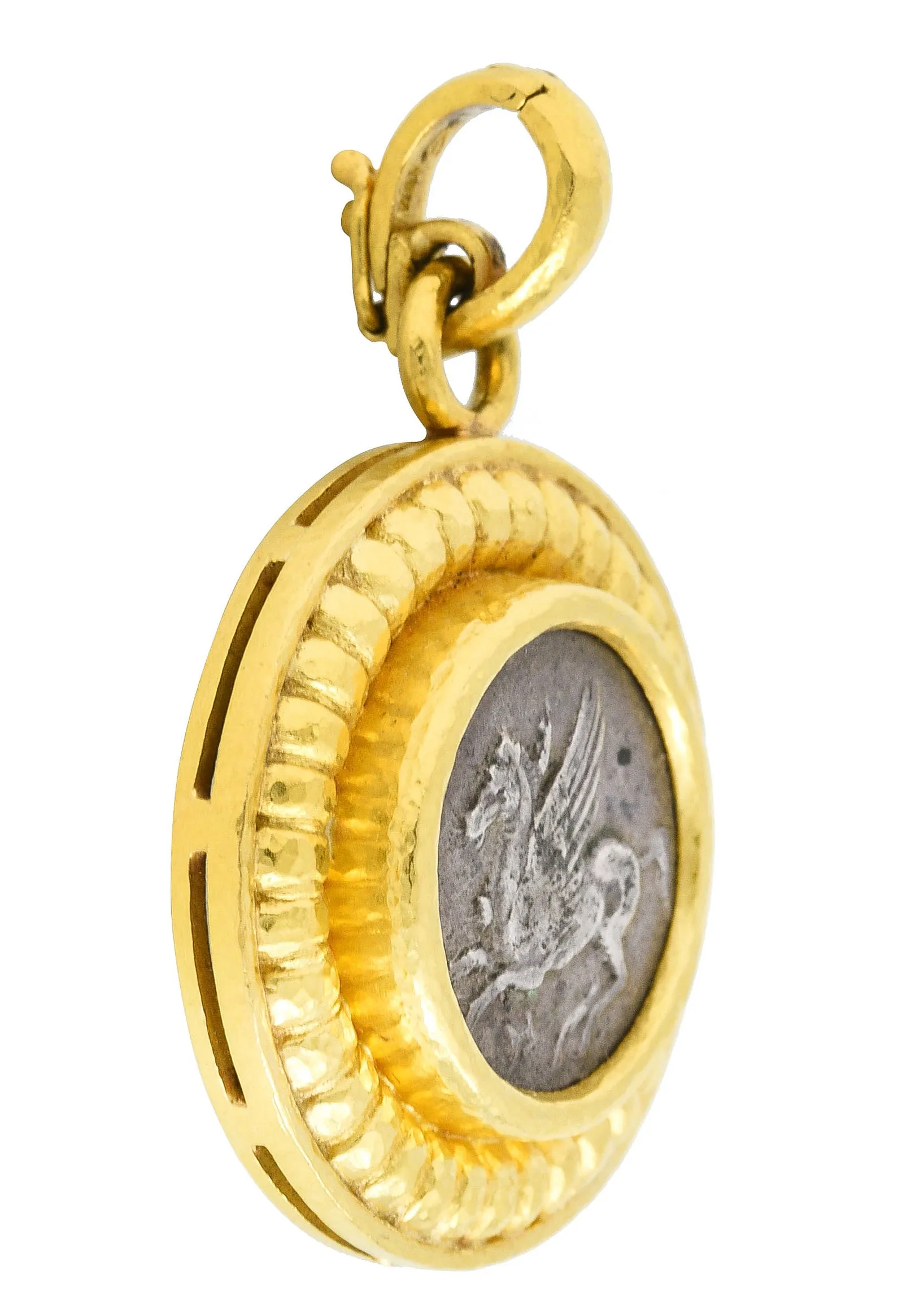 Elizabeth Locke Vintage Coin 19 Karat Gold Enhancer Pendant Medallion