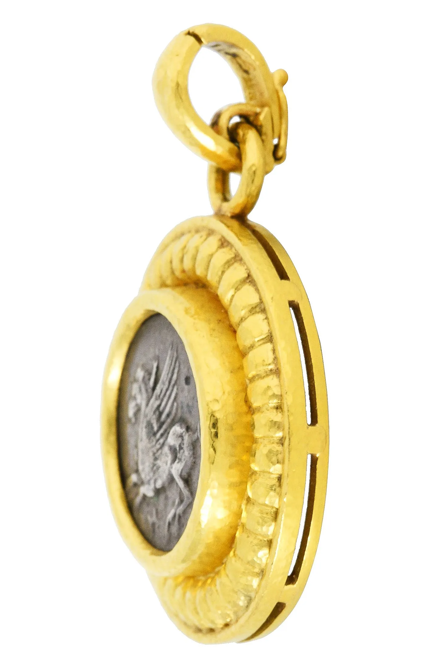 Elizabeth Locke Vintage Coin 19 Karat Gold Enhancer Pendant Medallion