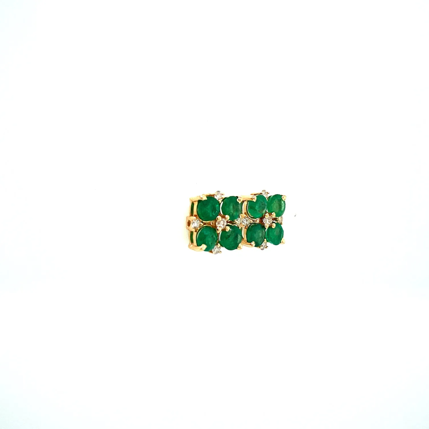 Emerald and Diamond Earring in 14K Yellow Gold - KGT 33578