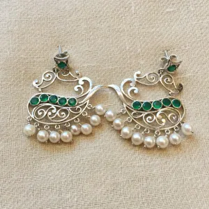 Emerald and Pearl Earrings