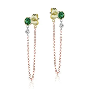 Emerald Bezel Earrings