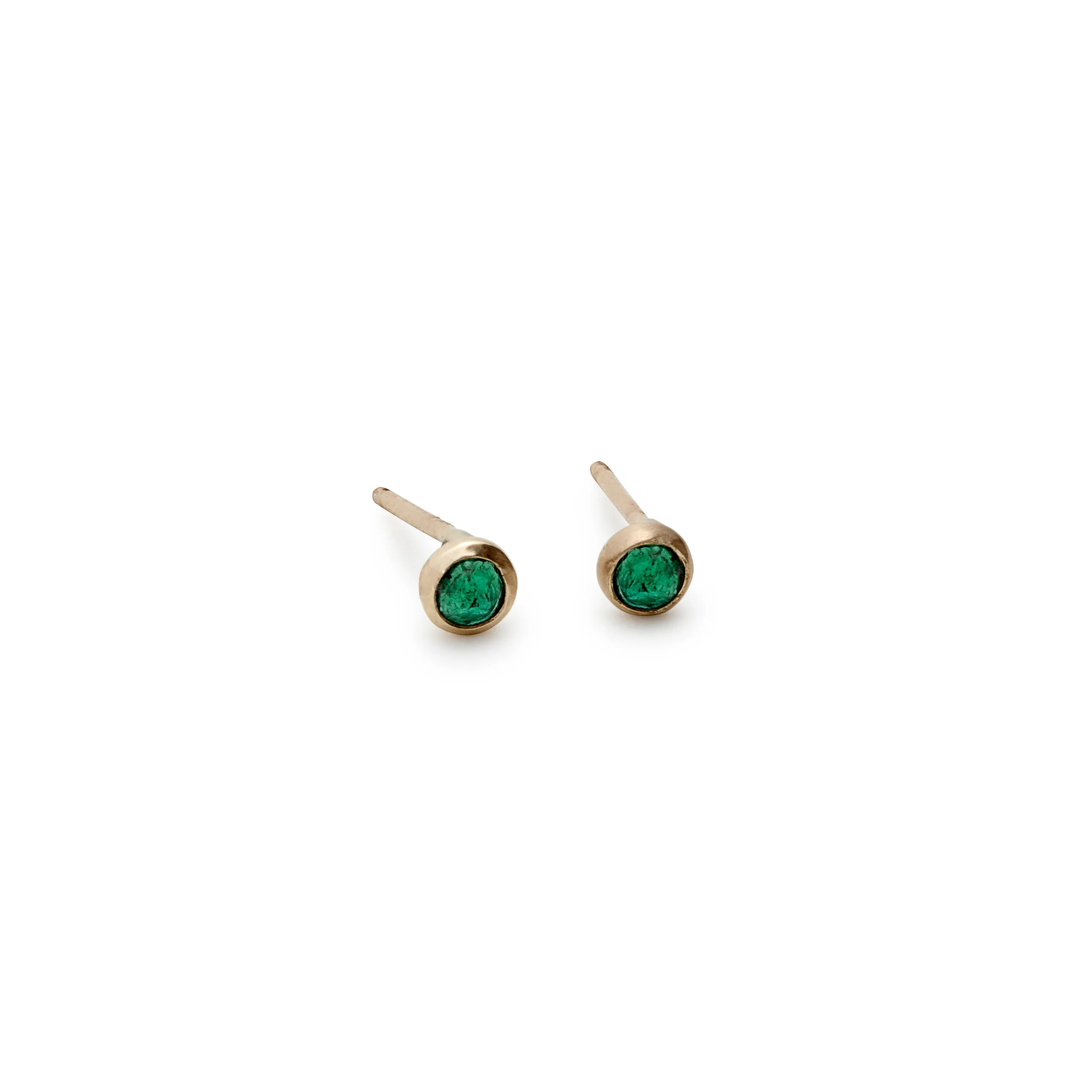 emerald bezel stud