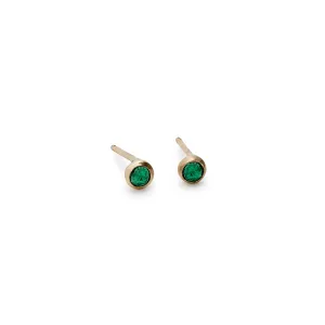 emerald bezel stud