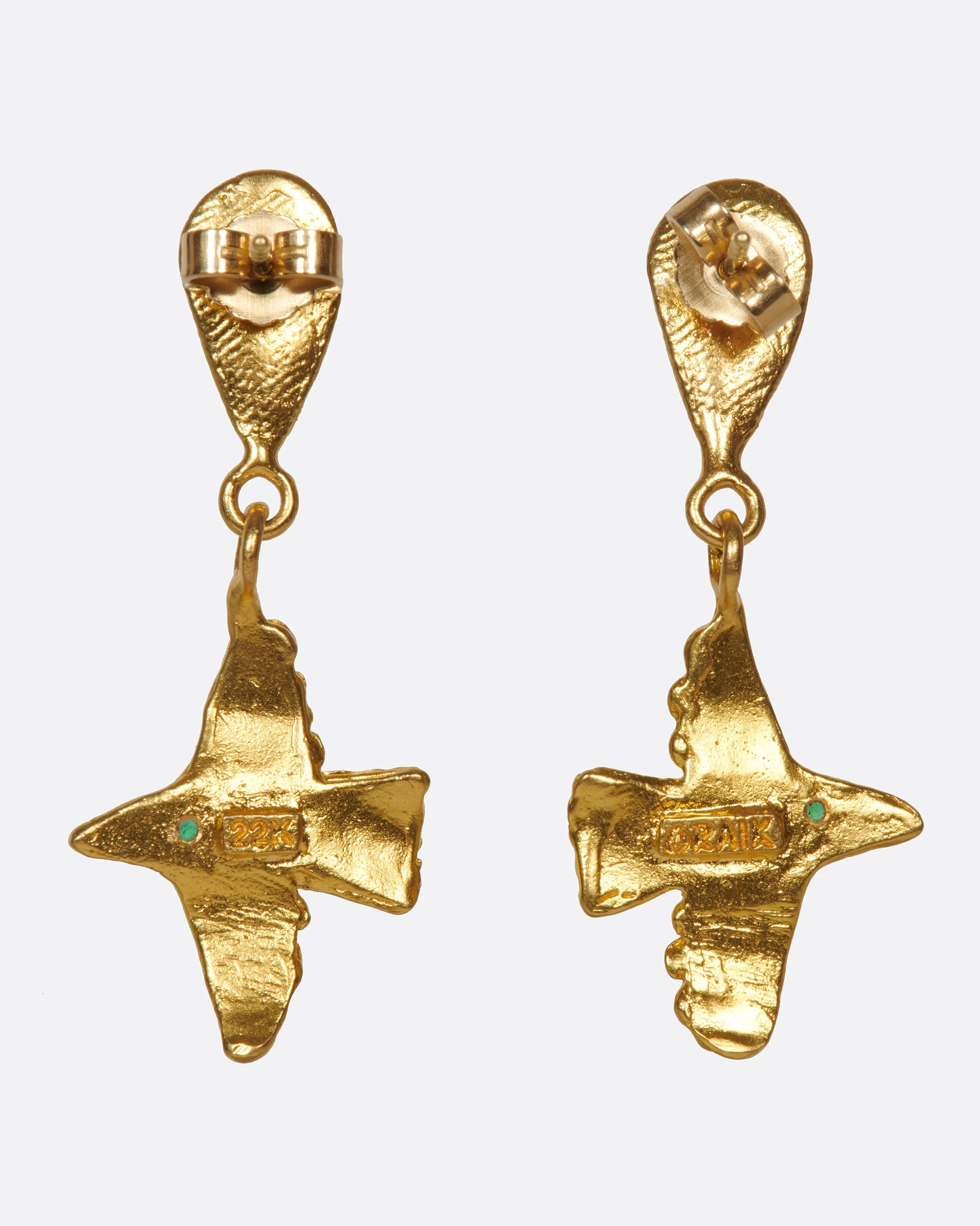 Emerald Bird Earrings