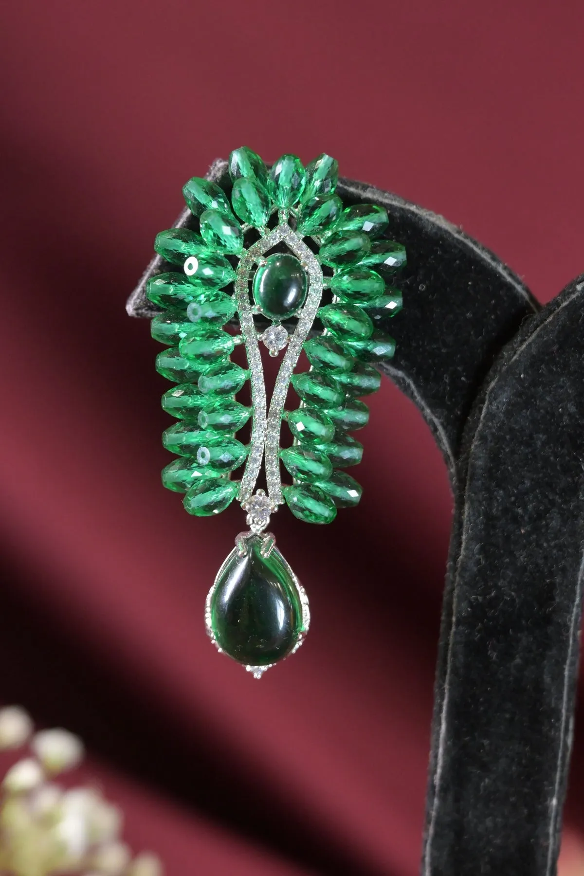 Emerald Chandelier Vintage Drop Earrings