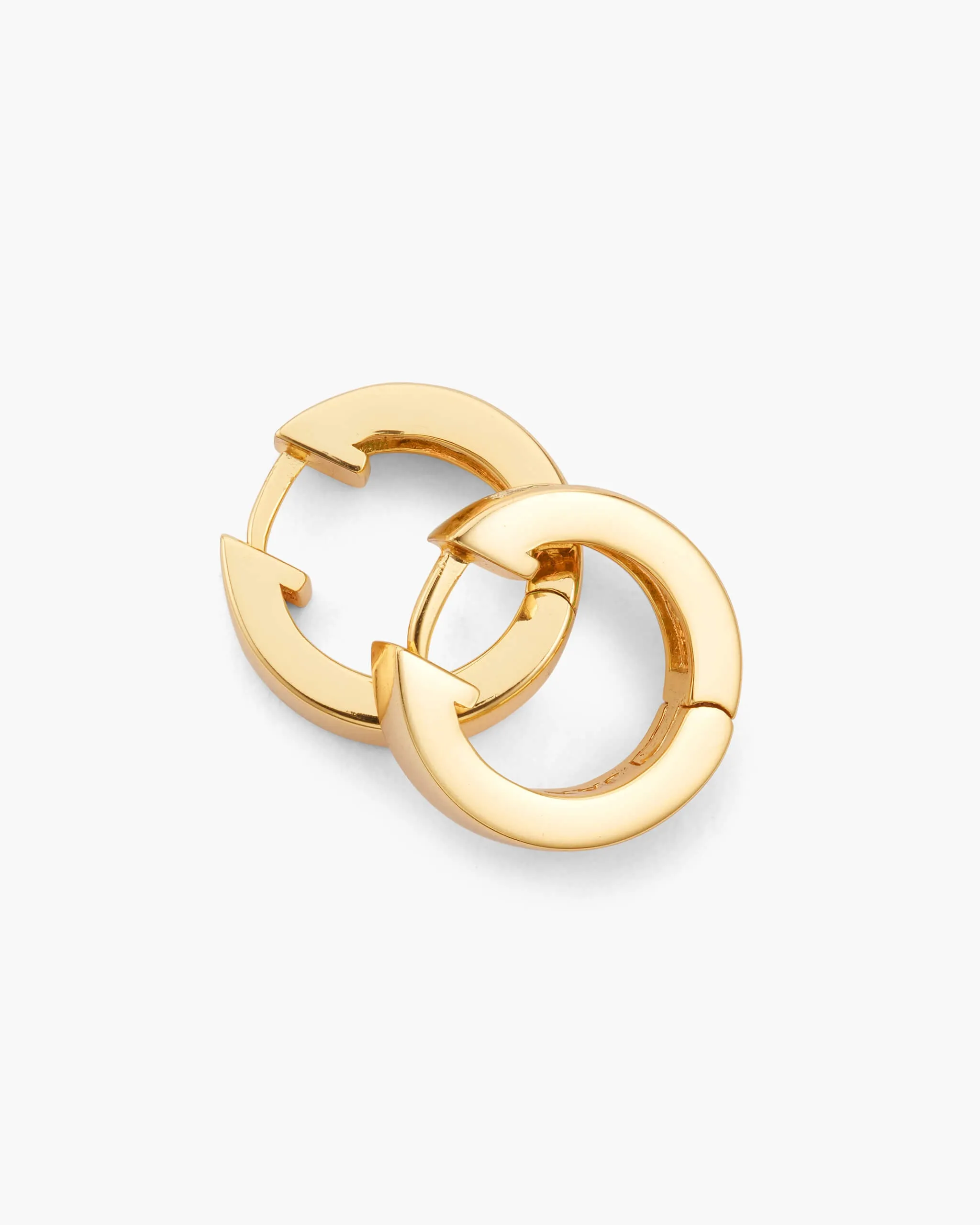 Emerald Cut Inset Hoop Earrings - Gold