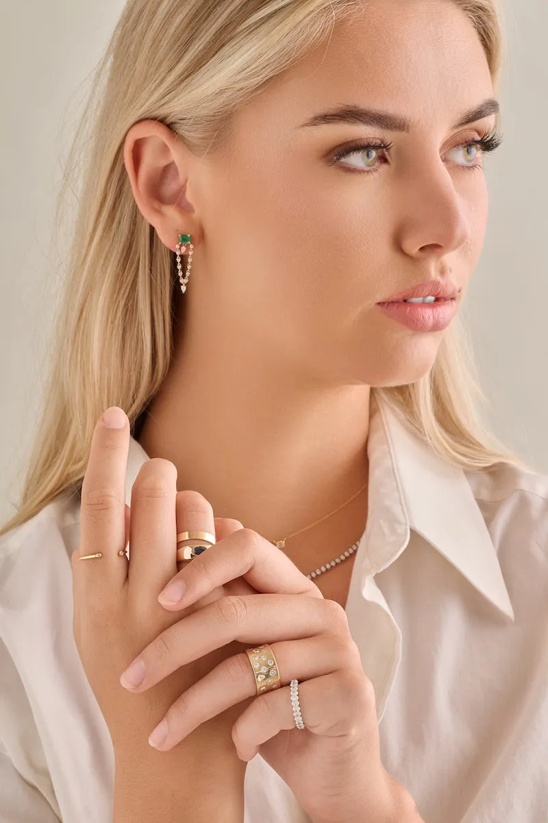 Emerald Dangle Drop Earring