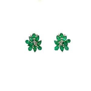 Emerald Earring in .925 Sterling Silver - KST 53386
