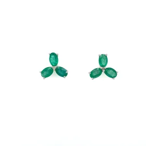 Emerald Earring in .925 Sterling Silver - KST 58331