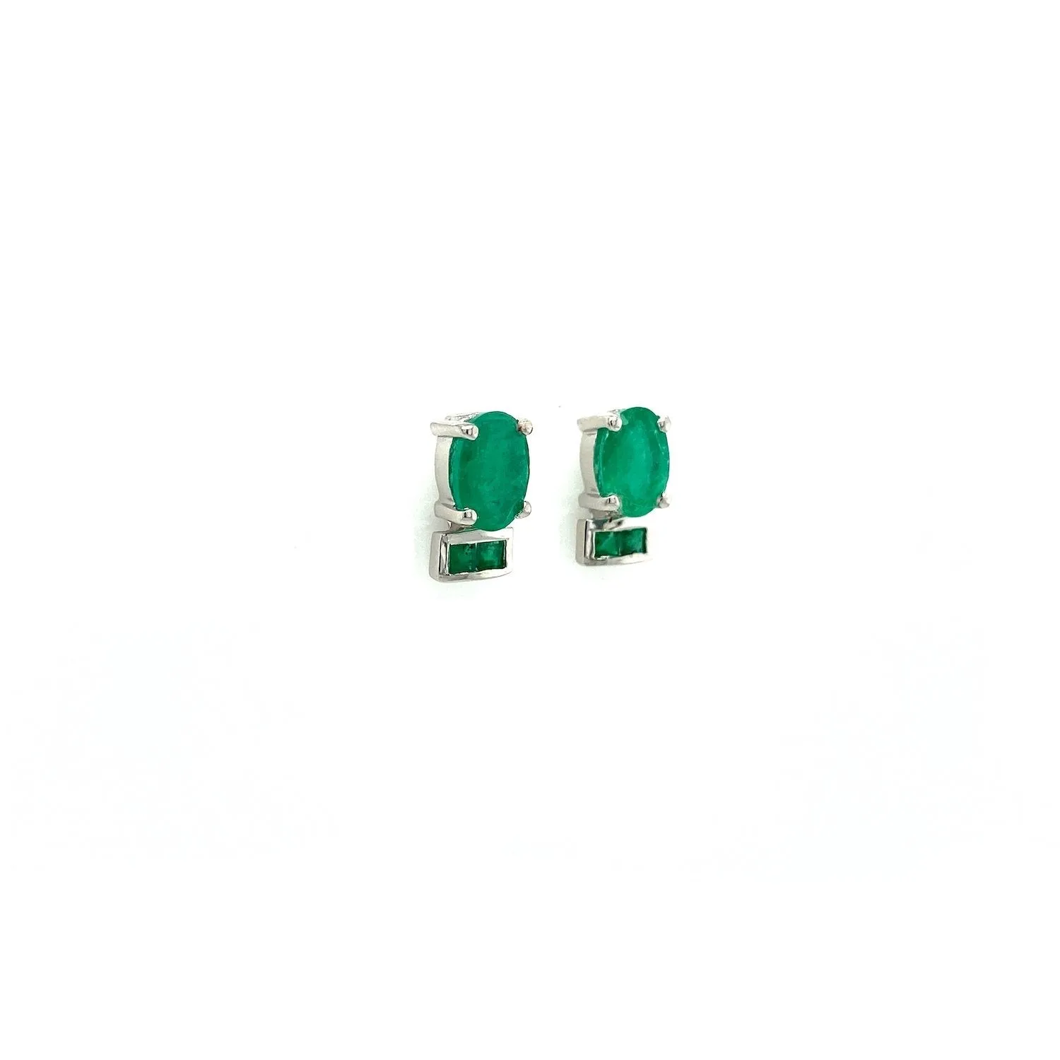 Emerald Earring in .925 Sterling Silver - KST 58593