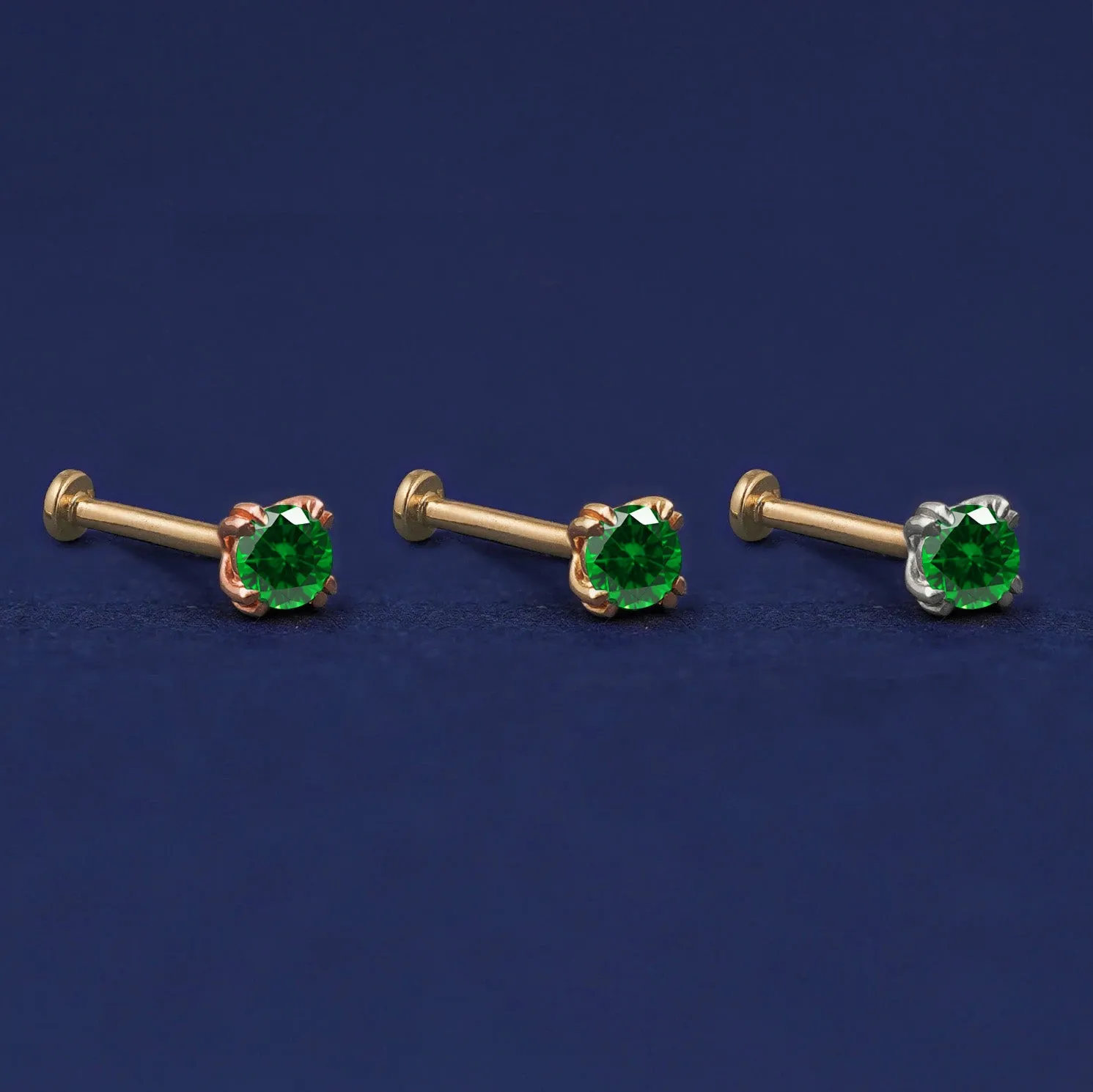 Emerald Flatback Piercing