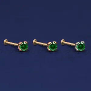 Emerald Flatback Piercing