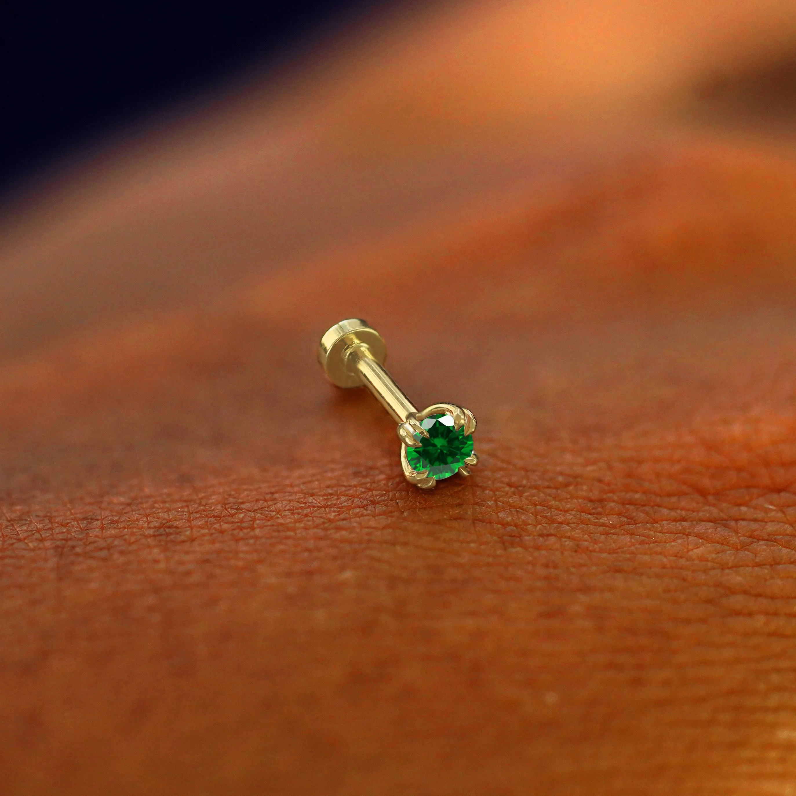 Emerald Flatback Piercing