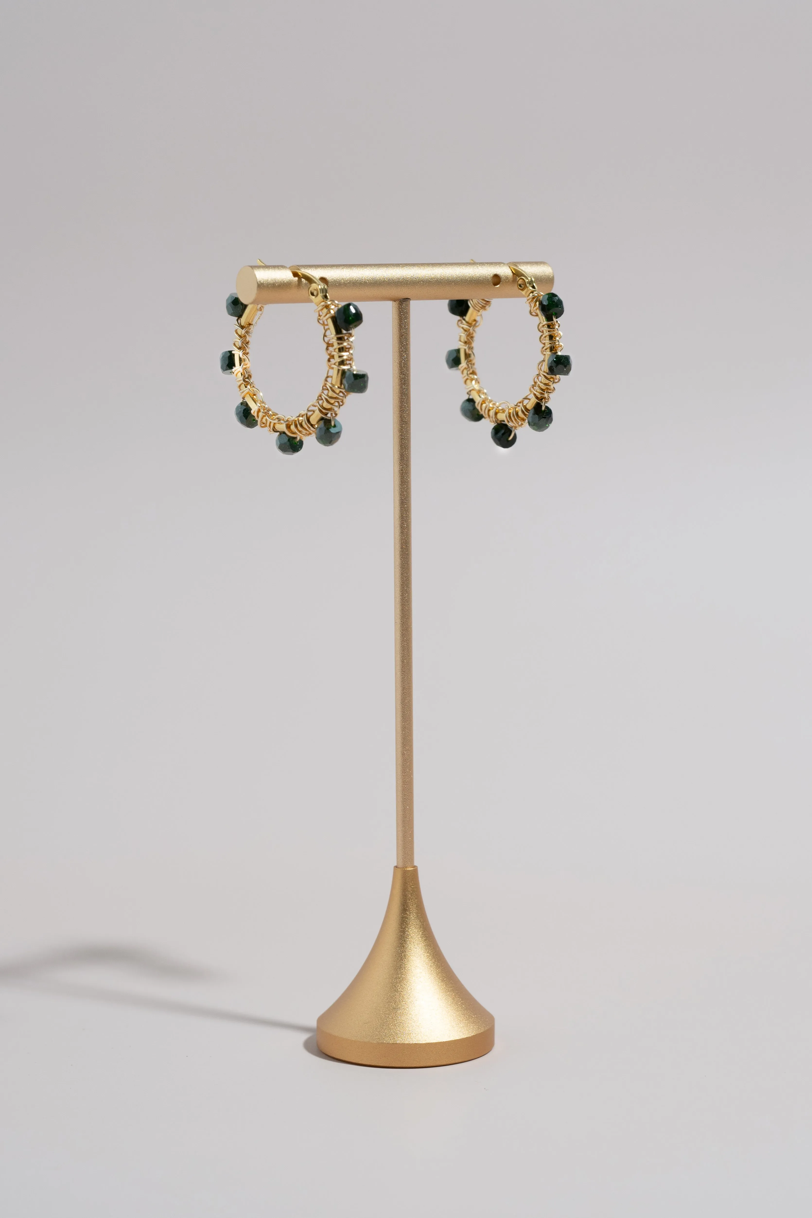 Emerald Hoop Earrings