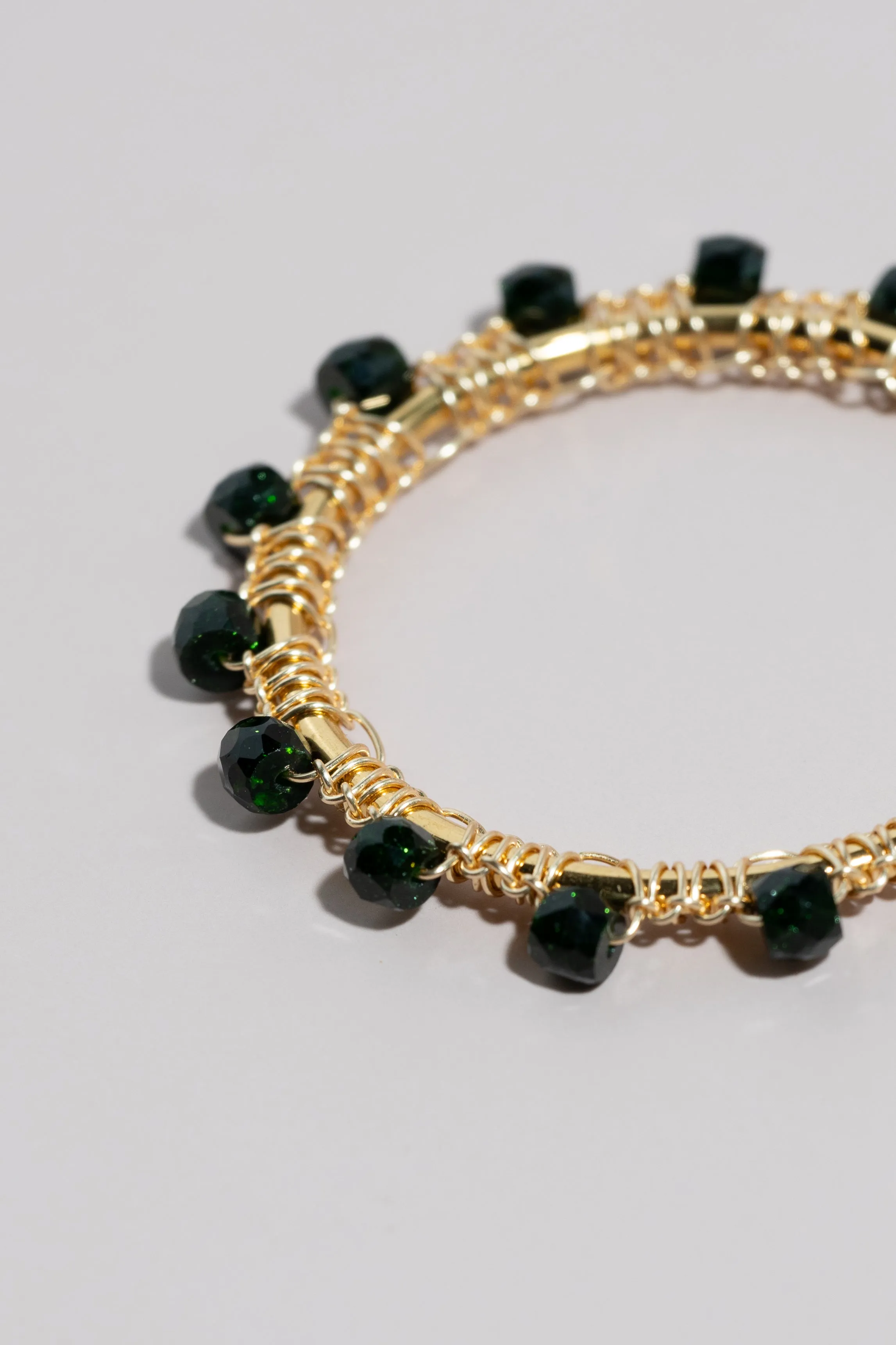 Emerald Hoop Earrings