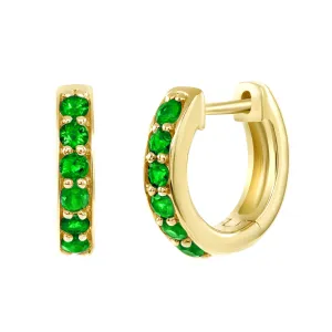 Emerald Huggie Hoops