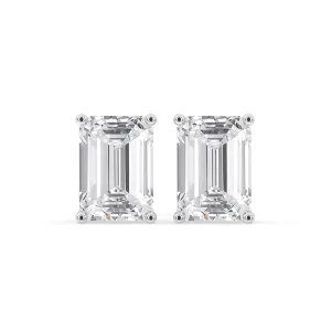 Emerald Solitaire Stud Earrings