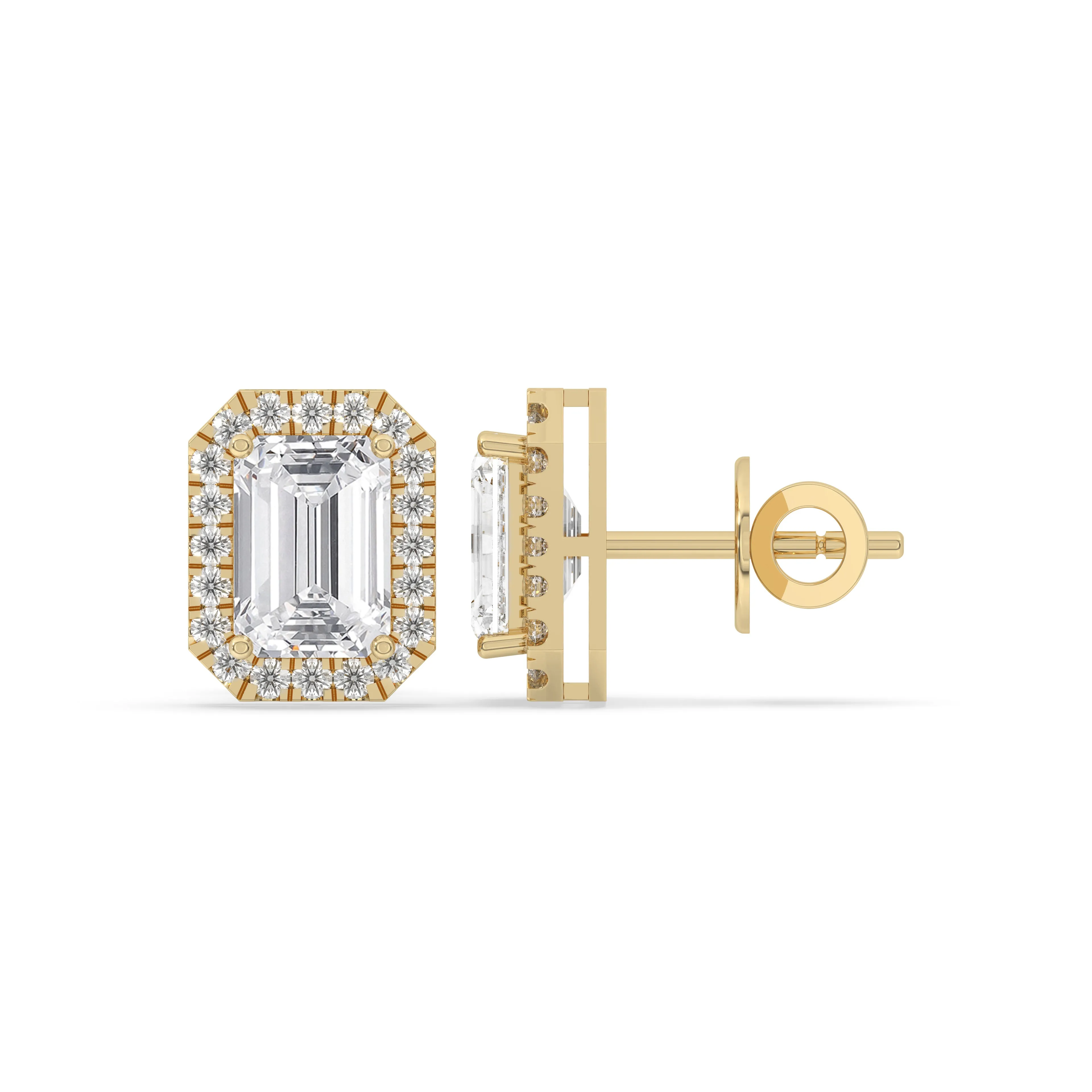 Emerald Solitaire Stud Earrings