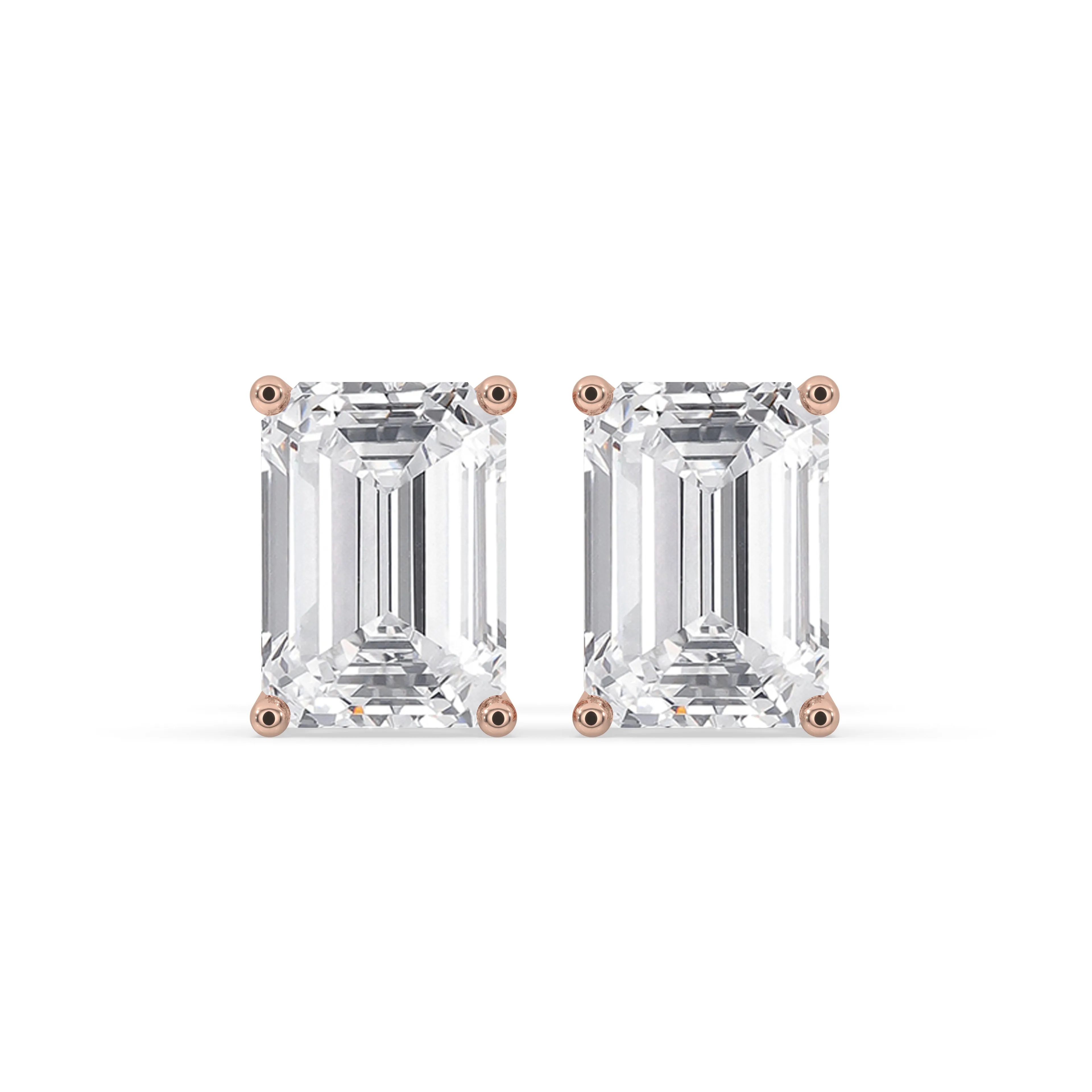 Emerald Solitaire Stud Earrings