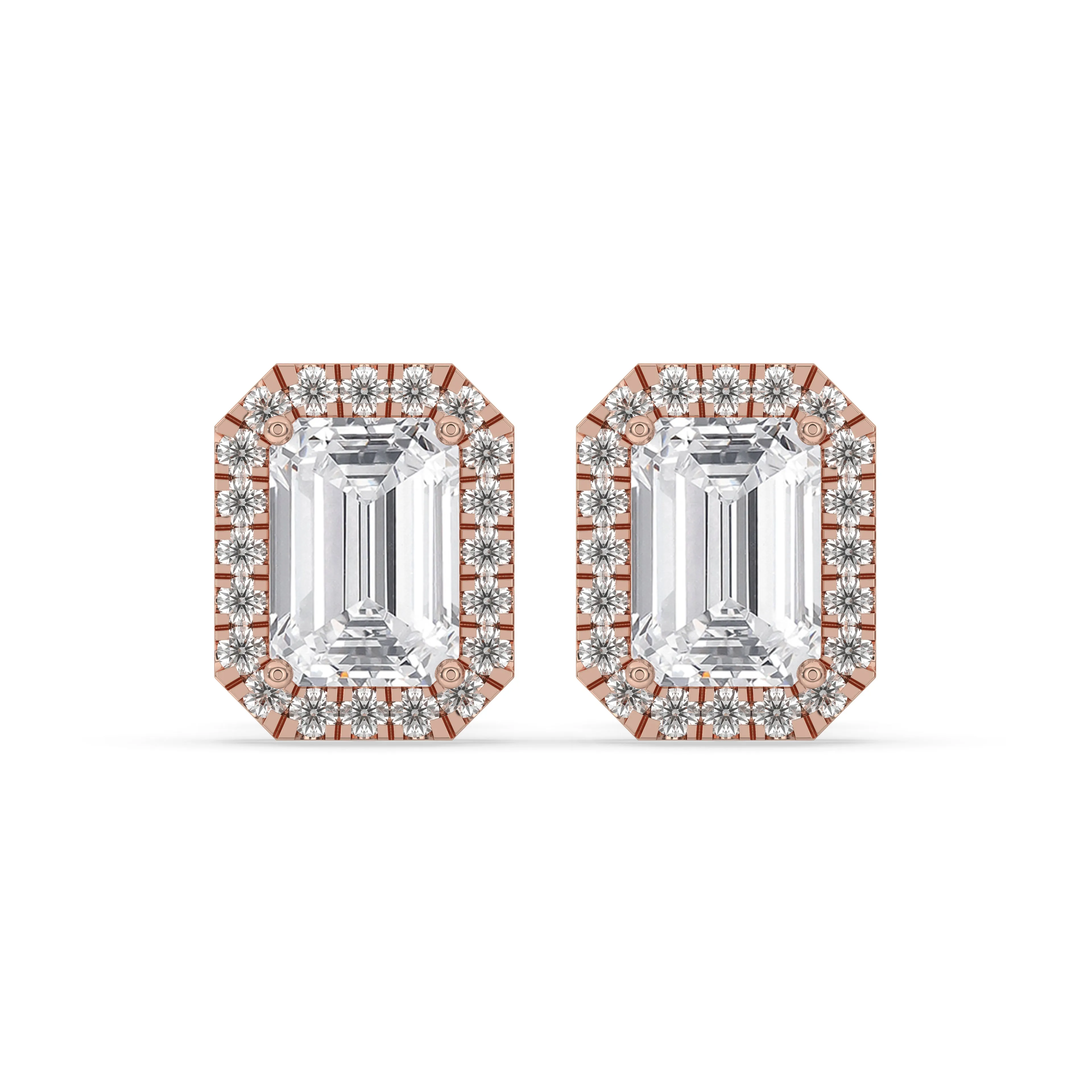 Emerald Solitaire Stud Earrings
