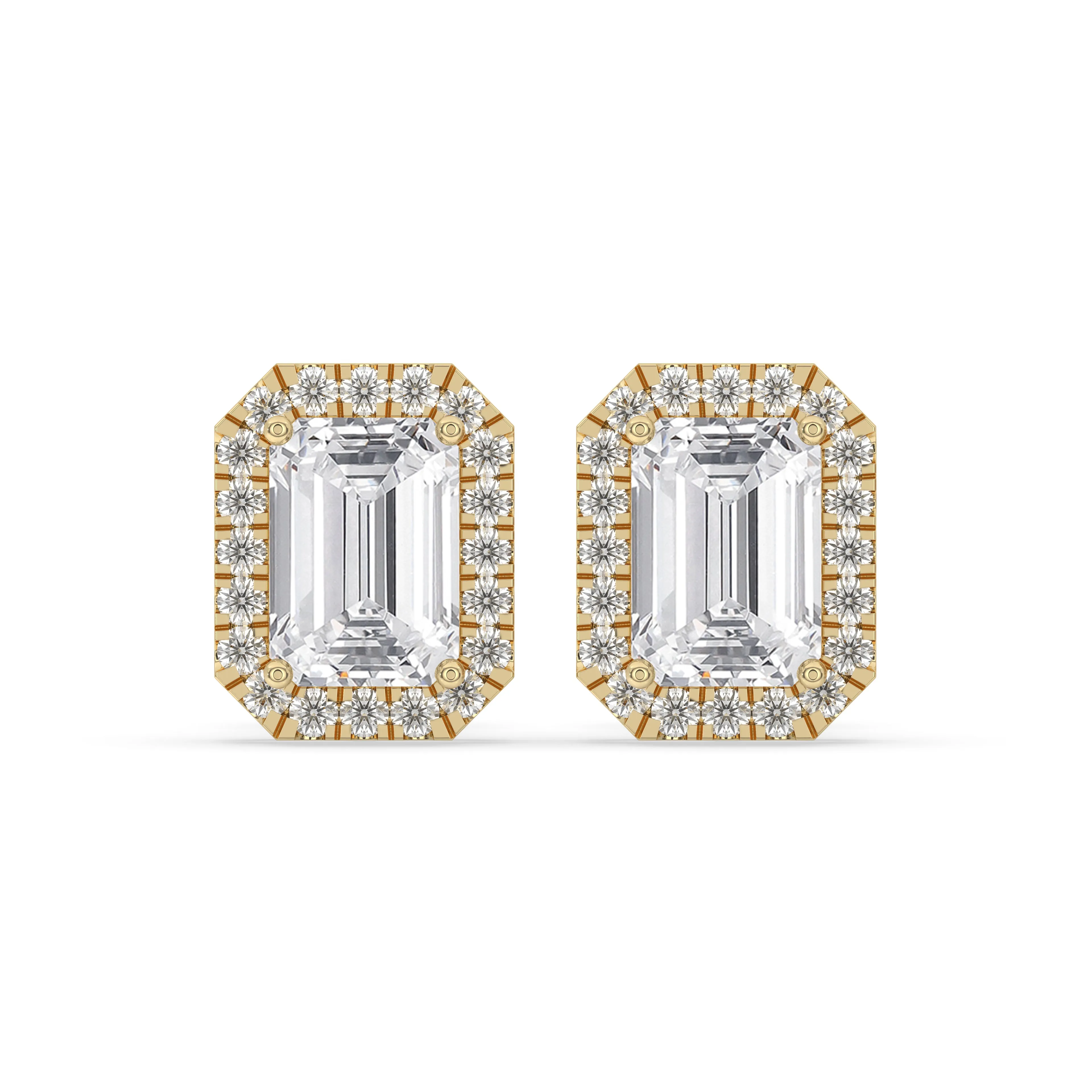Emerald Solitaire Stud Earrings