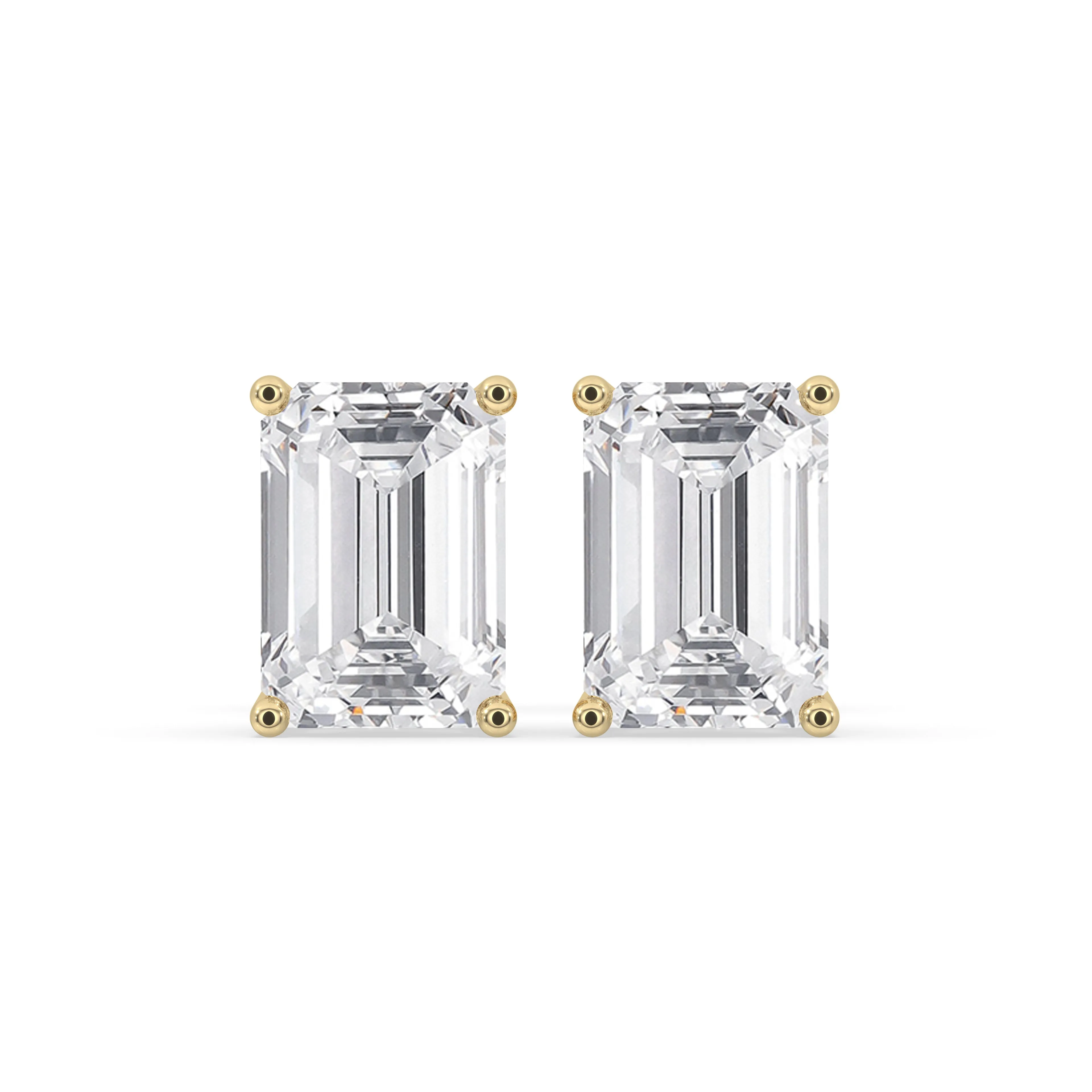 Emerald Solitaire Stud Earrings