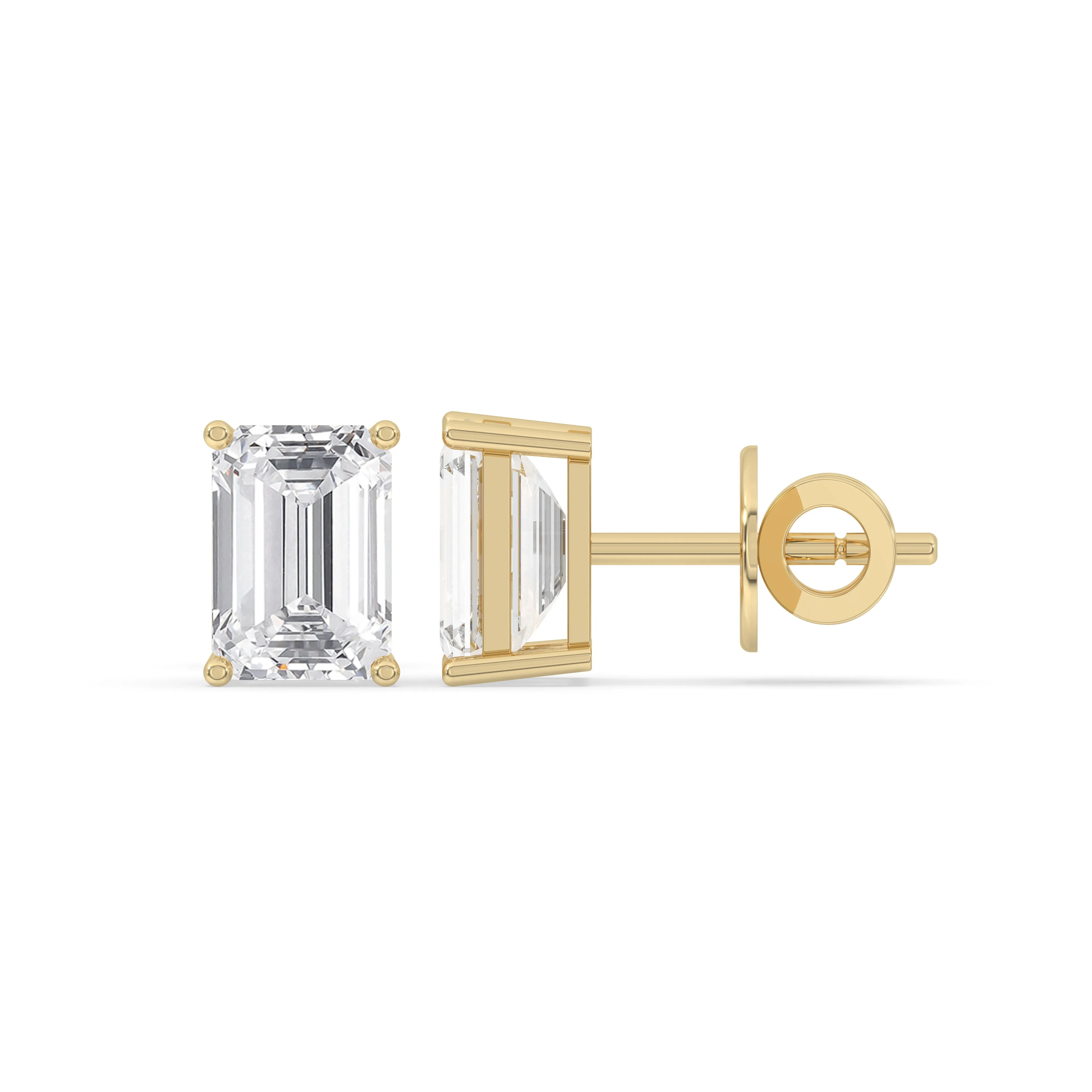 Emerald Solitaire Stud Earrings