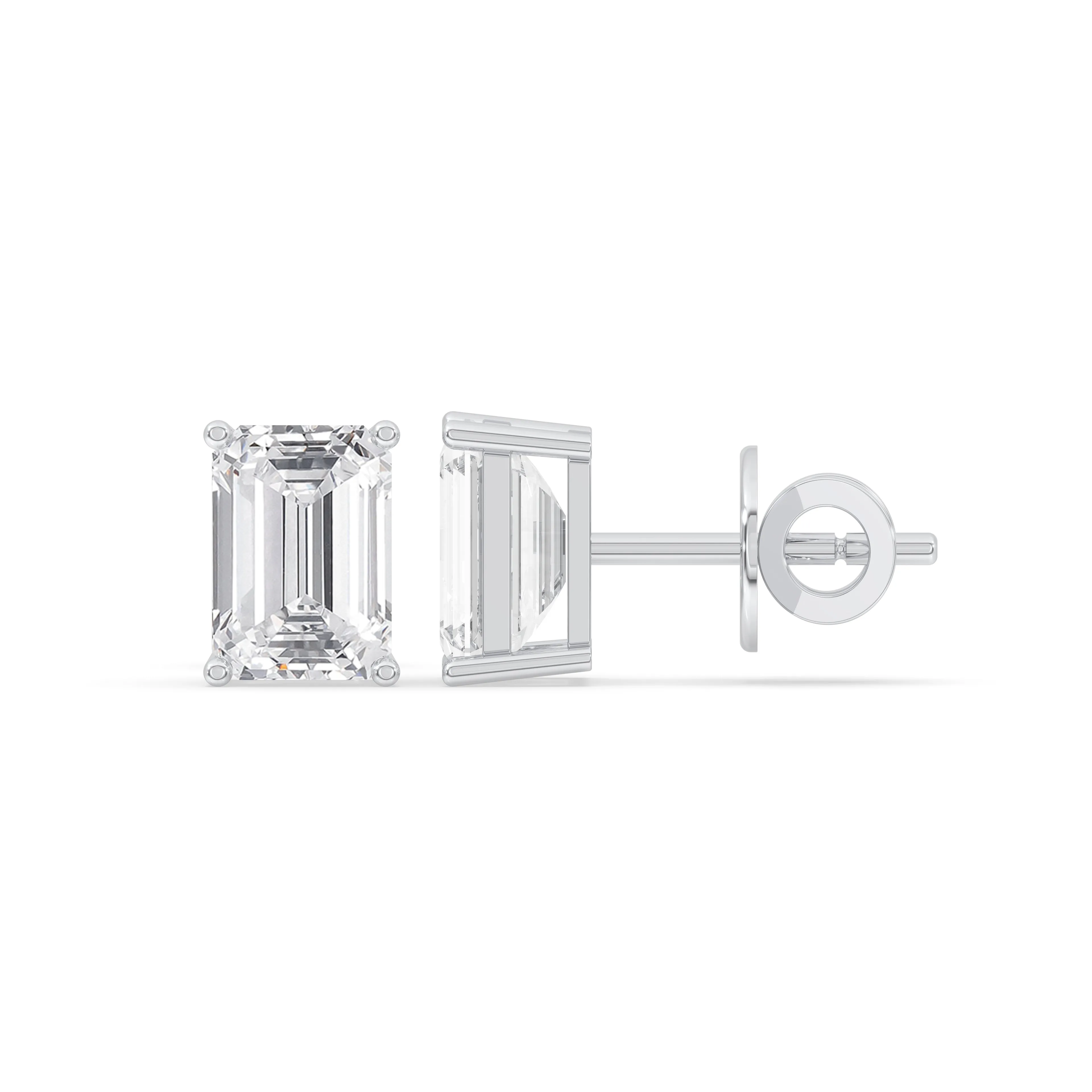 Emerald Solitaire Stud Earrings