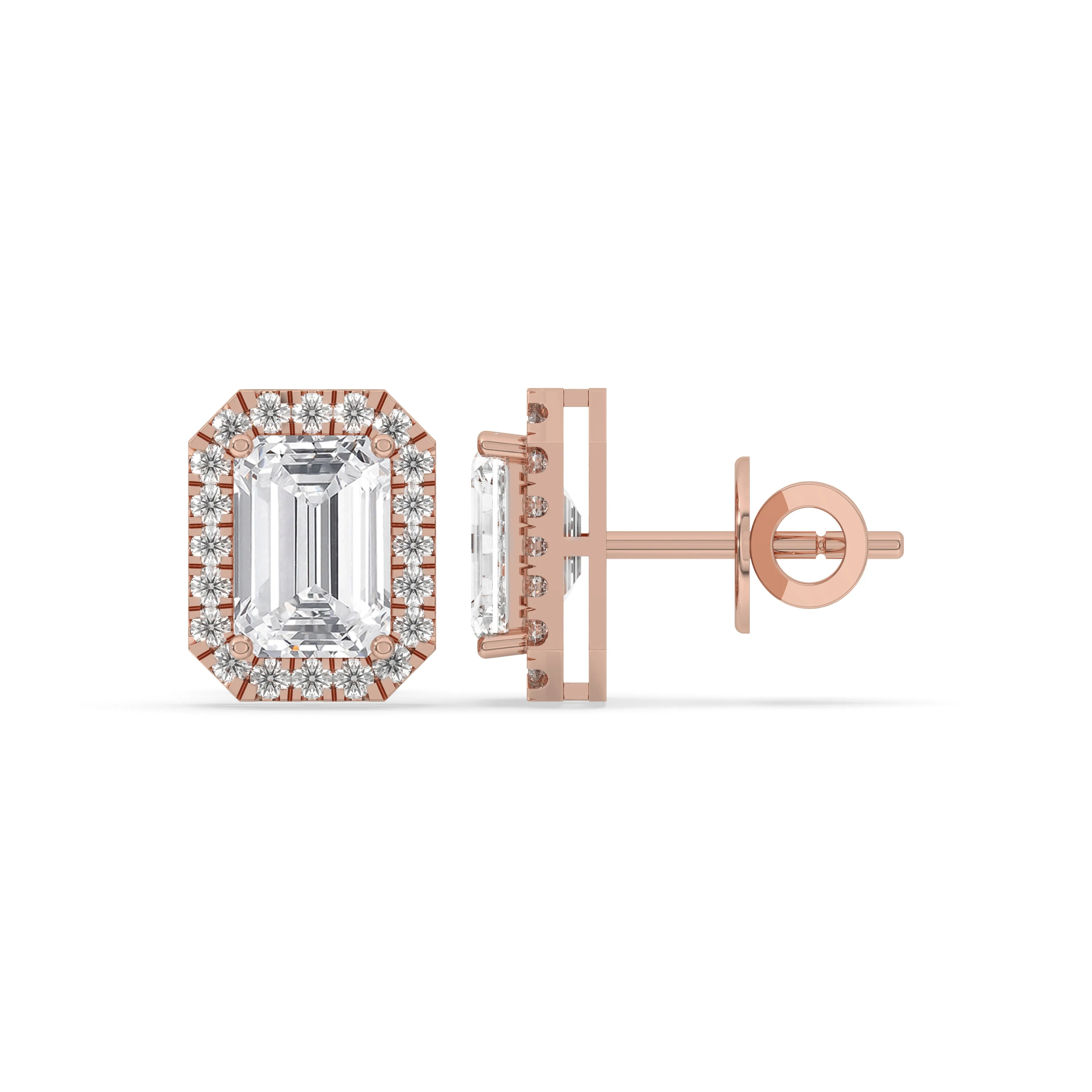 Emerald Solitaire Stud Earrings
