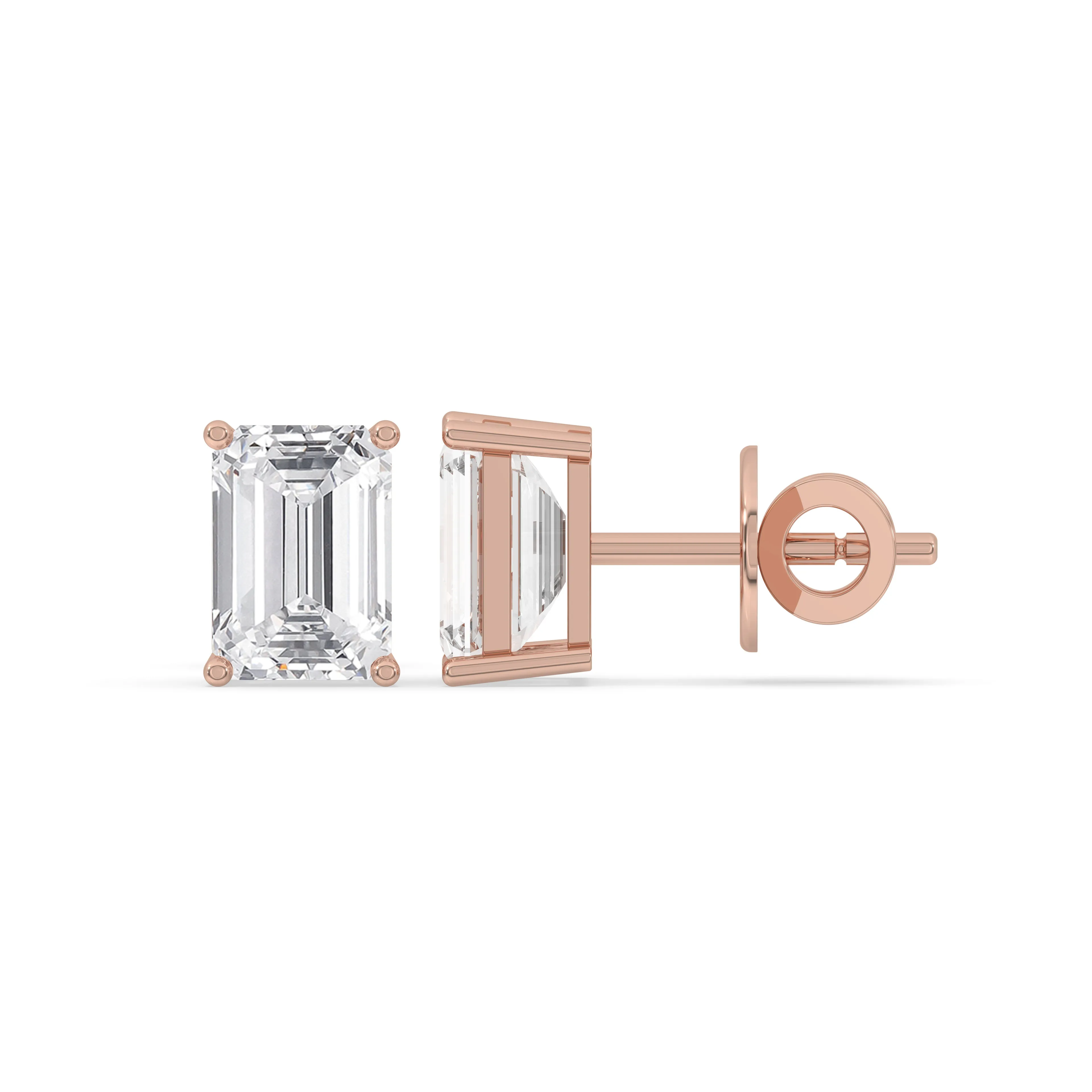 Emerald Solitaire Stud Earrings