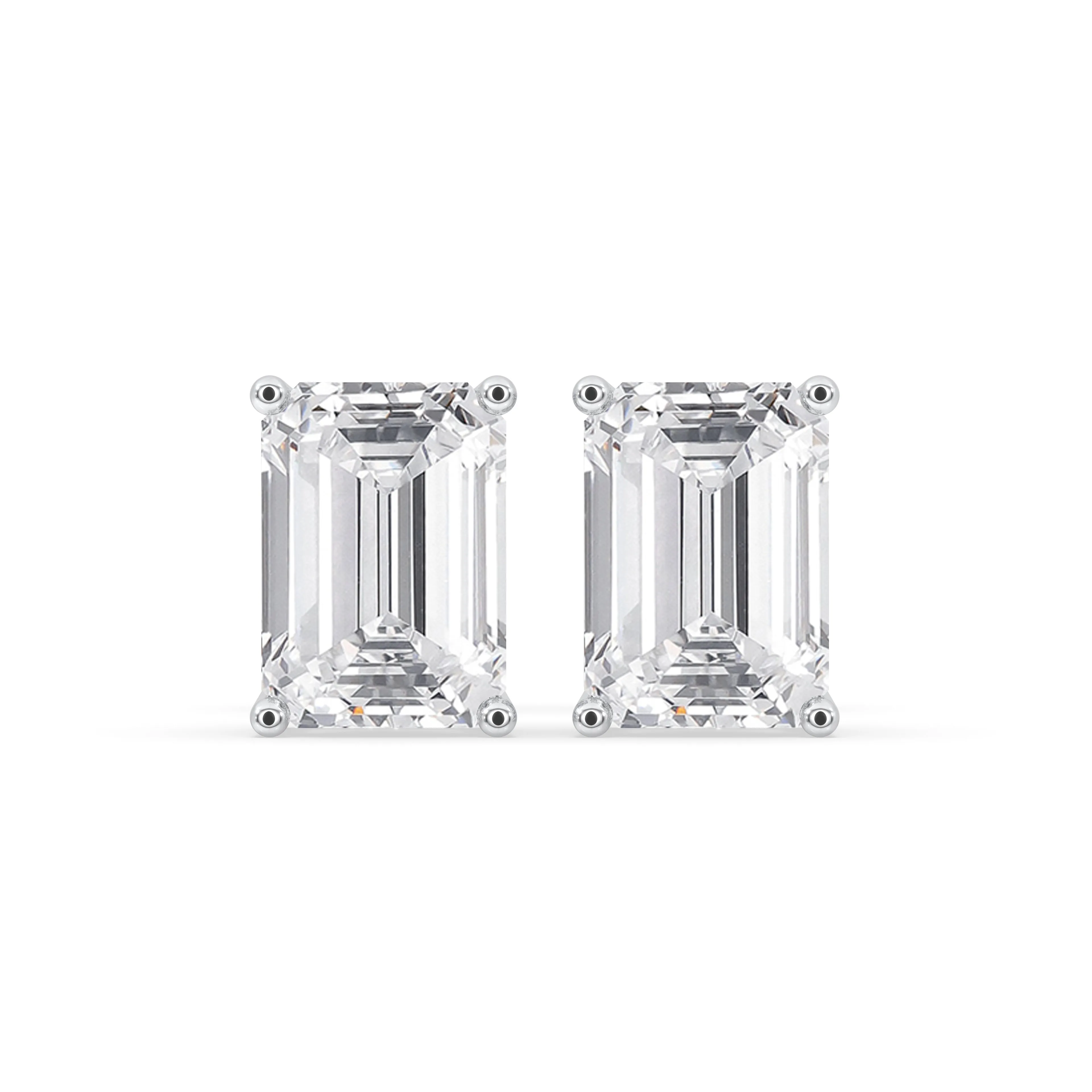 Emerald Solitaire Stud Earrings