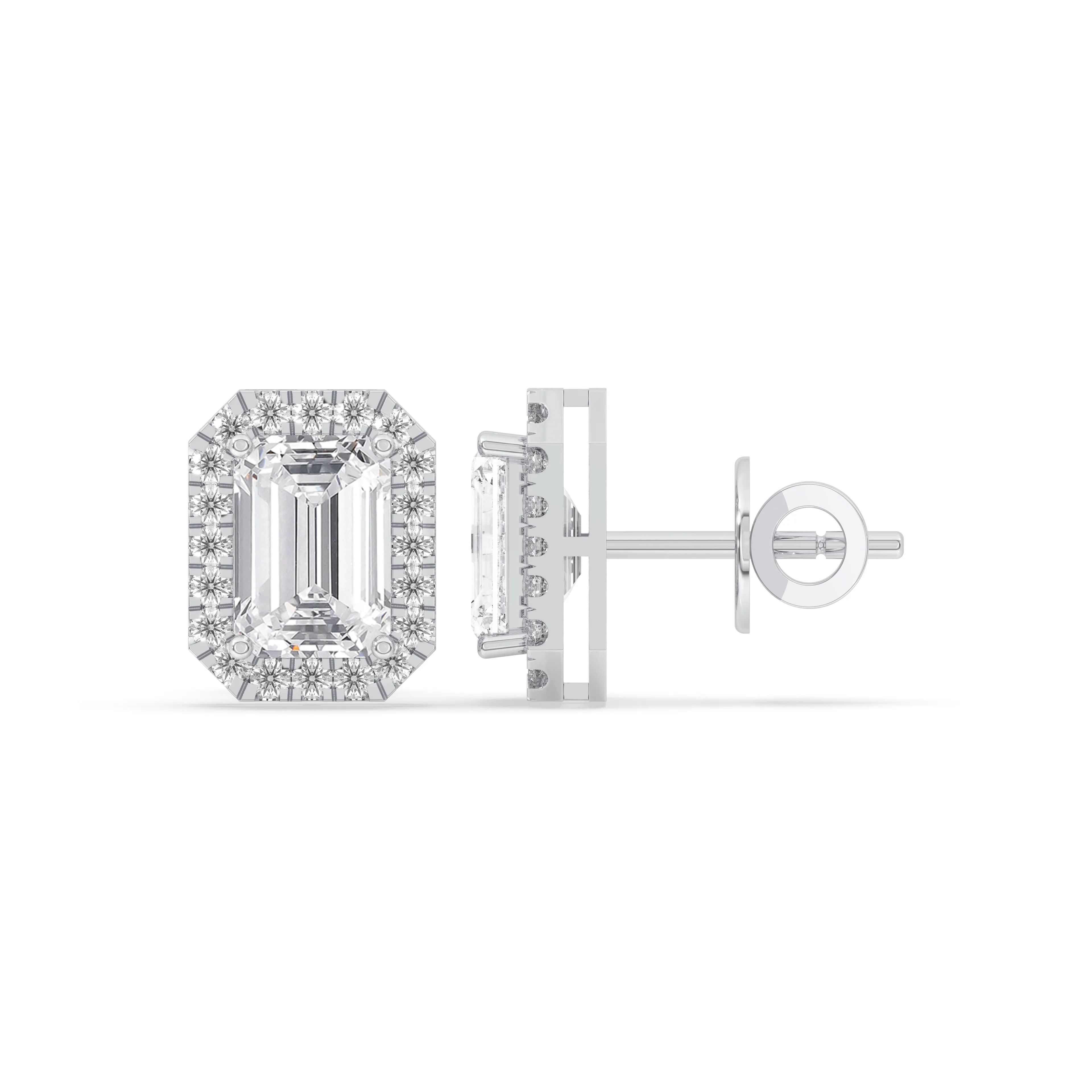Emerald Solitaire Stud Earrings