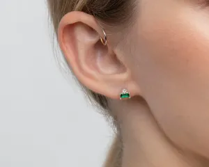 Emerald Studs - 18K Gold Vermeil