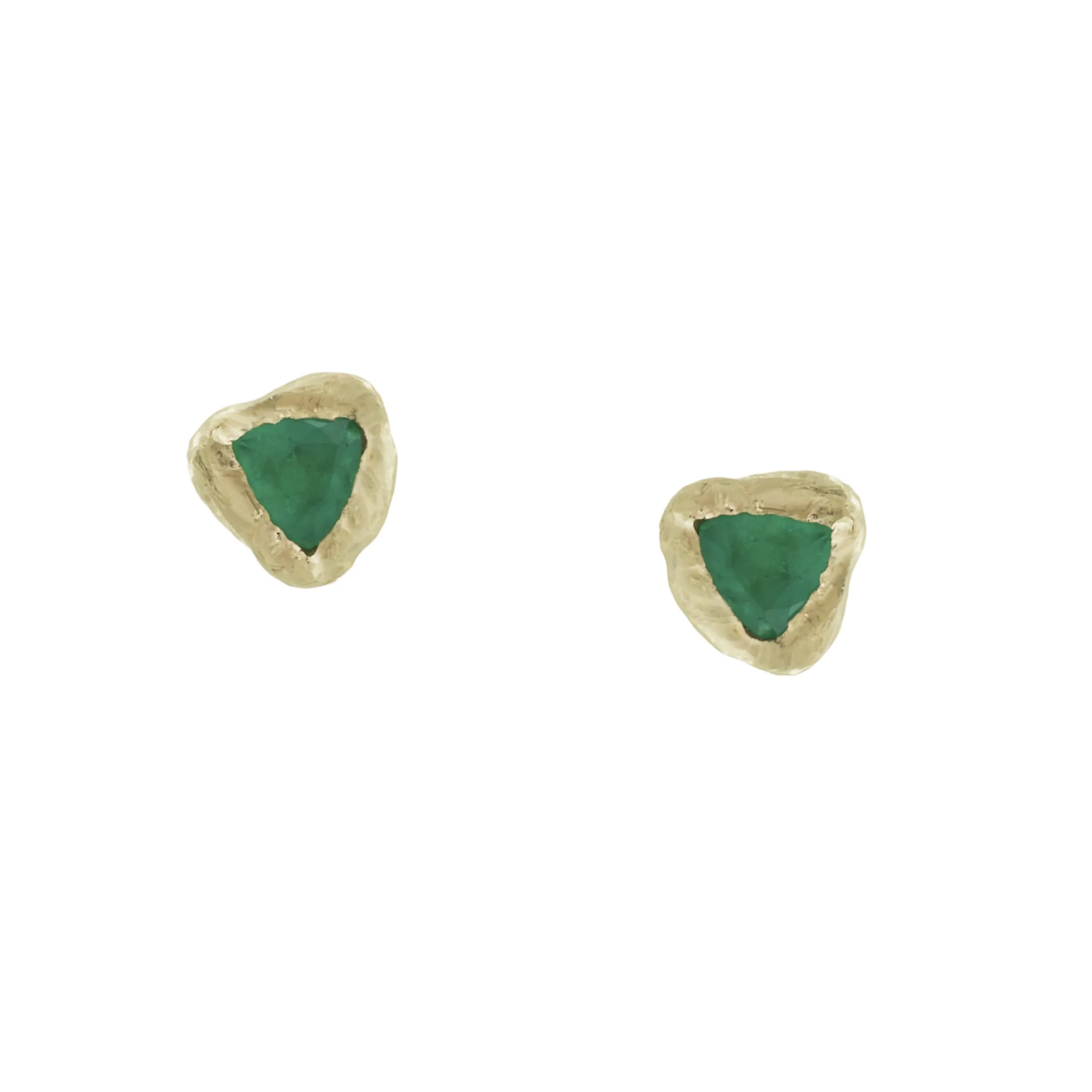 Emerald Trillion Studs
